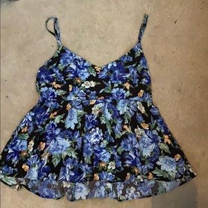 blue floral tank top